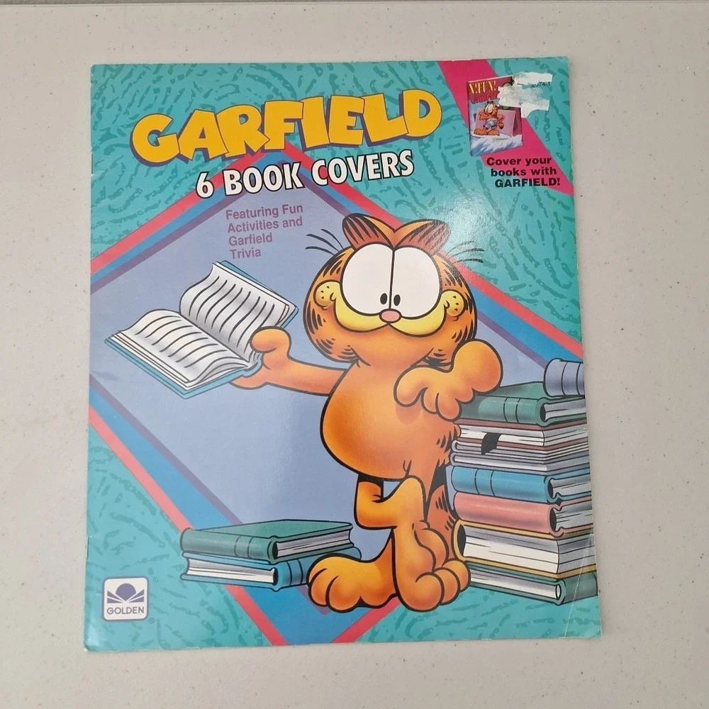 Vintage 1991 Garfield 6 Book Covers w/ Activities and Trivia Golden Books